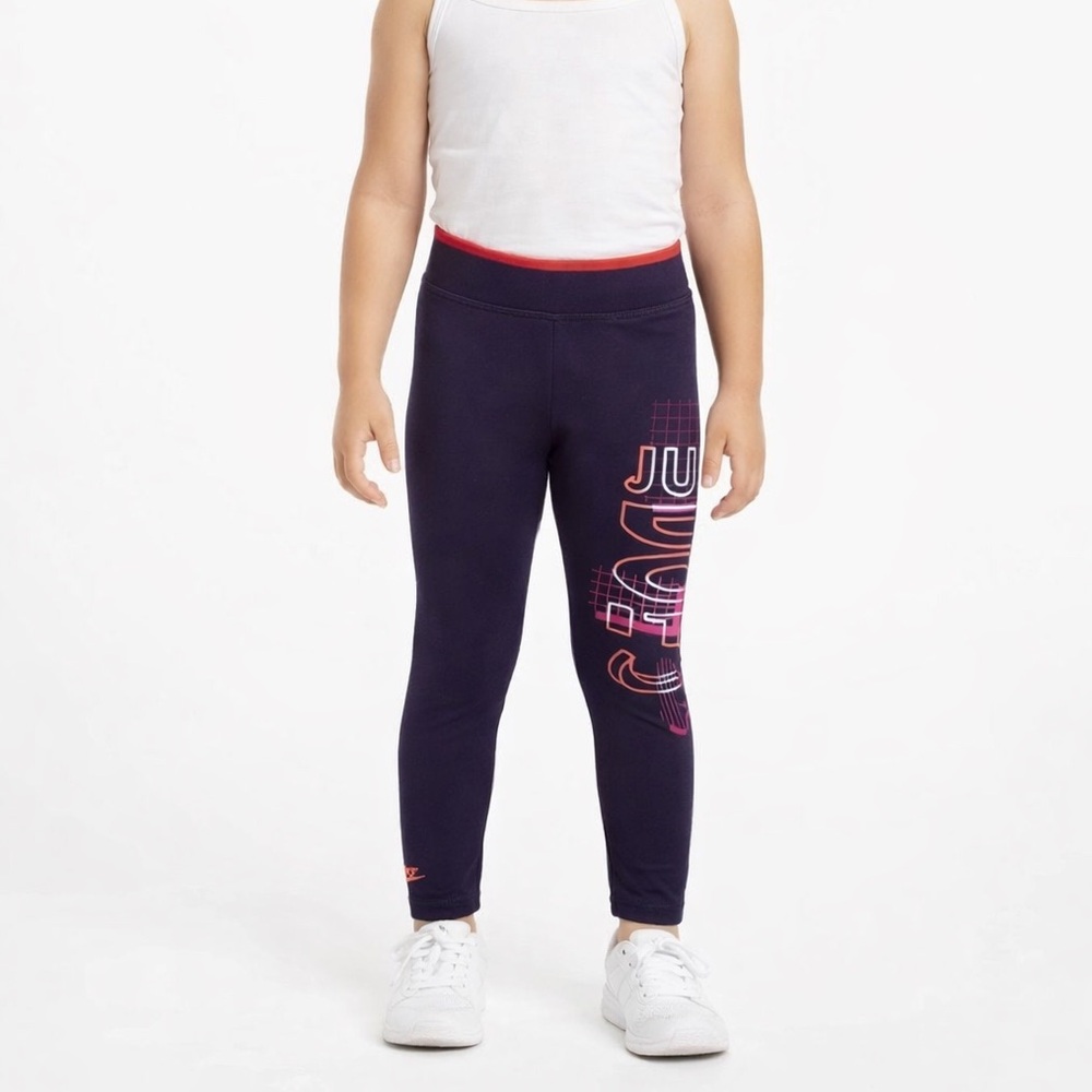 Nike Girls Graphic Athletic Leggings Purple Size 6X